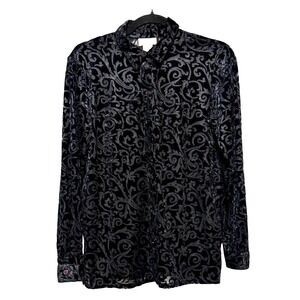 Vintage Studio Works Gothic Glam‎ Velvet Burnout Top Women Size S Vampirecore